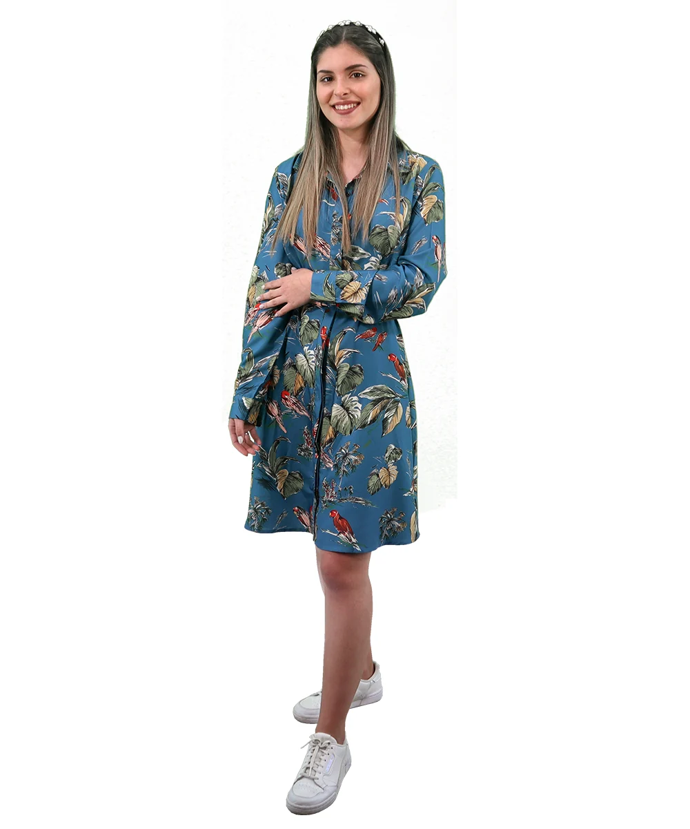 Vestido evasê com estampa tropical - Image 2