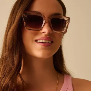 90s Squared Sunglasses em bege