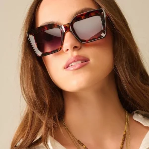 90s Squared Sunglasses em castanho