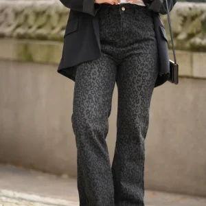 Calça de ganga leopardo