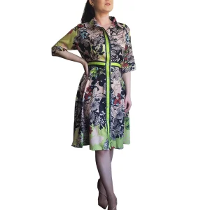 Vestido com faixa brilhante