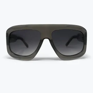 Óculos de Sol com Lentes em Degradê e Armação Quadrada Oversize Preta