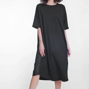 Vestido midi de avental popeline